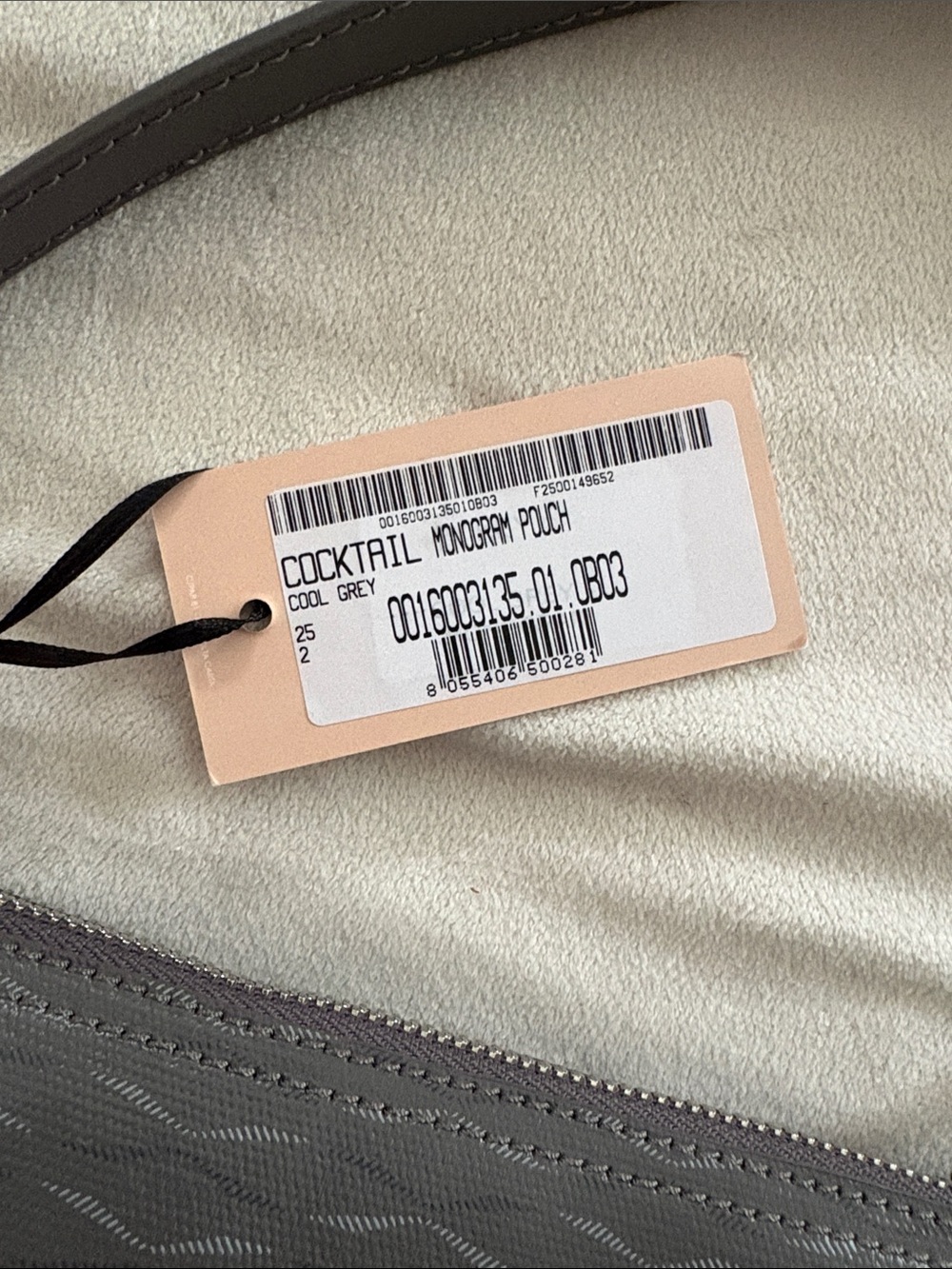 NWT VOILE BLANCHE Cocktail Monogram Small Purse in Cool Grey - Picture 9 of 13